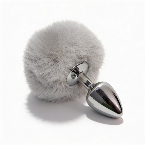 ALUME | Анальная пробка ALUME, S, металлическая серебристая с серым пушком, 7 х 2,8 см. Цена: 440 грн ALUME | Анальная пробка ALUME, S, металлическая серебристая с серым пушком, 7 х 2,8 см. Цена: 440 грн