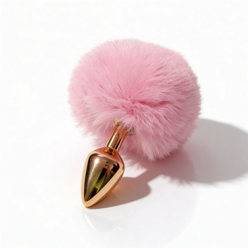 ALUME | Анальная пробка ALUME, S, металлическая золотистая с розовым пушком, 7 х 2,8 см. Ціна 528 грн ALUME | Анальная пробка ALUME, S, металлическая золотистая с розовым пушком, 7 х 2,8 см. Ціна 528 грн