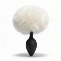 ALUME | Анальная пробка рельефная ALUME, S, черная с белым пушком и сменным прозрачным камнем, 7 х 2,8 см. Цена: 559 грн ALUME | Анальная пробка рельефная ALUME, S, черная с белым пушком и сменным прозрачным камнем, 7 х 2,8 см. Цена: 559 грн