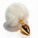 ALUME | Анальная пробка ALUME, S, металлическая золотистая с белым пушком, 7 х 2,8 см. Цена: 528 грн. Фото: 4