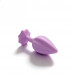 ALUME | Анальная пробка рельефная ALUME, S, лиловая с белым пушком и сменным лиловым камнем, 7 х 2,8 см. Ціна 559 грн. Фото: 6