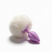 ALUME | Анальная пробка рельефная ALUME, S, лиловая с белым пушком и сменным лиловым камнем, 7 х 2,8 см. Ціна 559 грн. Фото: 3