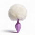 ALUME | Анальная пробка рельефная ALUME, S, лиловая с белым пушком и сменным лиловым камнем, 7 х 2,8 см. Ціна 559 грн. Фото: 1