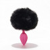 ALUME | Анальная пробка рельефная ALUME, S, розовая с черным пушком и сменным розовым камнем, 7 х 2,8 см. Цена 559 грн. Фото: 7