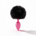 ALUME | Анальная пробка рельефная ALUME, S, розовая с черным пушком и сменным розовым камнем, 7 х 2,8 см. Цена 559 грн. Фото: 2