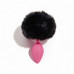 ALUME | Анальная пробка рельефная ALUME, S, розовая с черным пушком и сменным розовым камнем, 7 х 2,8 см. Цена 559 грн. Фото: 4