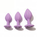 ALUME | Набор силиконовых анальных рельефных пробок ALUME, S, M, L, с камнем лилового цвета, 3 шт. Цена: 1 080 грн. Фото: 5