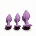 ALUME | Набор силиконовых анальных рельефных пробок ALUME, S, M, L, с камнем лилового цвета, 3 шт. Цена: 1 080 грн. Фото: 4