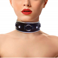Art of Sex | Нашийник З Натуральної Шкіри З Стразами Та Кільцем Art Of Sex - Collar Ring. Ціна 3008 грн