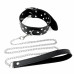 Art of Sex | Ошейник с поводком из натуральной кожи с заклепками Art of Sex - Jenna Collar with Leash, черный. Цена 739 грн. Фото: 1