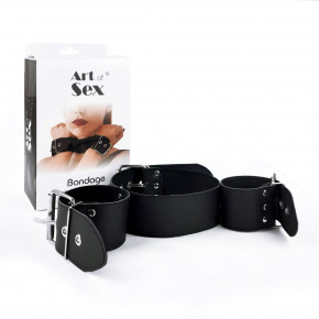 Art of Sex | Ошейник с наручниками из натуральной кожи Art of Sex - Bondage Collar with Handcuffs. Цена: 659 грн