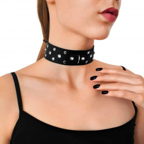 Art of Sex | Ошейник из натуральной кожи с заклепками и стразами Art of Sex - Jenna Collar, Черный. Цена: 559 грн