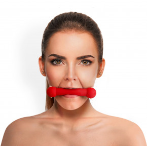 Art of Sex | Кляп Палка, силикон и натуральная кожа, Art of Sex - Gag Stick Silicon, Красный. Цена: 639 грн