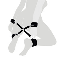 Art of Sex | Крестовина из натуральной кожи Art of Sex - 4 Way Connector, Черный. Ціна 259 грн