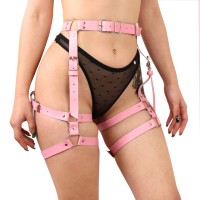 Гартеры Art of Sex - Claire, натуральная кожа, размер XS-M, цвет розовый Гартеры Art of Sex - Claire, натуральная кожа, размер XS-M, цвет розовый