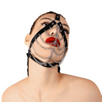 Маска с цепями Art of Sex - Devon, натуральная кожа, цвет черный Маска с цепями Art of Sex - Devon, натуральная кожа, цвет черный