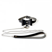 Чокер с поводком Art of Sex - Butterfly черный, экокожа Чокер с поводком Art of Sex - Butterfly черный, экокожа