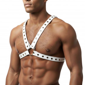 Art of Sex | Мужская портупея Art of Sex - Spartacus, экокожа, цвет белый, размер XS-M. Цена: 883 грн