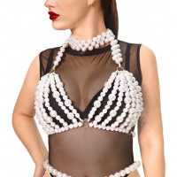  | Лиф из жемчуга Art of Sex - Jasmine, цвет елый, размер XS-2XL. Цена 2 294 грн