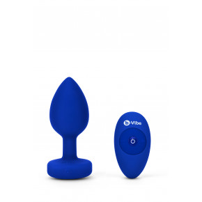 B-Vibe | Анальная пробка с камнем и с вибрацией L/XL B-Vibe с дистанционным пультом управления, синяя. Ціна: 6950 грн