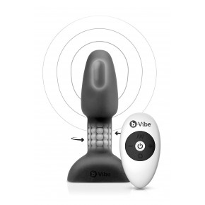 B-Vibe | Анальная пробка с вибрацией и вращающимися шариками Rimming Petite B-Vibe, с пультом, черная. Ціна: 8299 грн