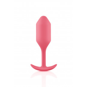 B-Vibe | Бесшовная силиконовая анальная пробка с утяжелением B-Vibe - Snug Plug 2 коралловая. Ціна: 2950 грн