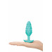 B-Vibe | Анальная пробка с вибрацией B-Vibe Texture Bump, рельефная,голубая. Ціна 4699 грн. Фото: 4
