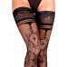 Ballerina's Secret | Чулки на силиконовой ленте черные Ballerina's Secret BS113 с узором ,,барокко,, по всей длине, S/M. Ціна 807 грн. Фото: 3