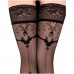 Ballerina's Secret | Чулки Ballerina's Secret с фантазийными узорами и кружевом на силиконовой основе, черные, S/M. Цена 764 грн. Фото: 2