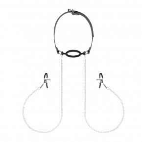 Bedroom Fantasies | Зажимы для сосков с кляпом Bedroom Fantasies Nipple Clamps & Silicone Gag Ring. Цена: 849 грн