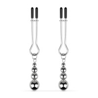 Bedroom Fantasies | Зажимы для сосков Bedroom Fantasies: Nipple Clamps with Beaded Chain - Silver. Цена 1 189 грн