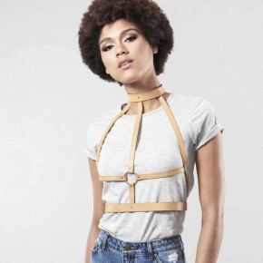 Bijoux Indiscrets | Портупея Bijoux Indiscrets MAZE - H Harness, бежевая. Цена: 1 550 грн
