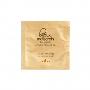Bijoux Indiscrets | Пробник/Согревающее массажное масло Bijoux Indiscrets LIGHT MY FIRE карамель и морская соль, 2 мл. Цена: 35 грн