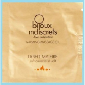 Bijoux Indiscrets | Пробник согревающее массажное масло LIGHT MY FIRE Bijoux Indiscrets карамель и морская соль. Цена: 35 грн