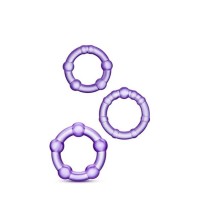 Blush Novelties | Набір ерекційних кілець Stay Hard Beaded Cock Rings Purple. Ціна 295 грн