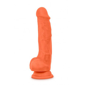 Blush Novelties | Фаллоимитатор Neo Elite - Silicone Dual Density Cock with Balls - 7.5" Neon Orange. Цена: 3 050 грн