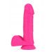 Blush Novelties | Фаллоимитатор двойной плотности с яичками Blush Neo Elite, неоново-розовый. Цена 2 200 грн. Фото: 1