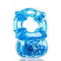 Кольцо эрекционное с вибрацией Stay Hard, синее, 3.8 см