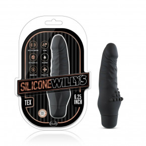 Blush Novelties | Вибратор-мини реалистичный Blush Silicone Willy’s с выступами для стимуляции клитора, черный. Цена: 1 100 грн