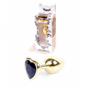 Boss Of Toys | Анальна пробка з каменем у формі серця Black Jewellery. Ціна: 550 грн