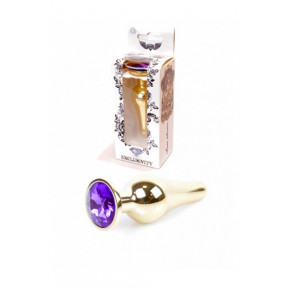 BOSS SERIES | Анальна пробка з фіолетовим каменем Plug-Jewellery Gold Butt PLUG-Purple. Ціна: 599 грн