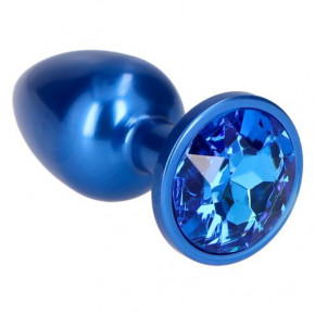 BOSS SERIES | Анальная пробка с камнем голубая Plug Pleasure Night размер S. Цена: 465 грн