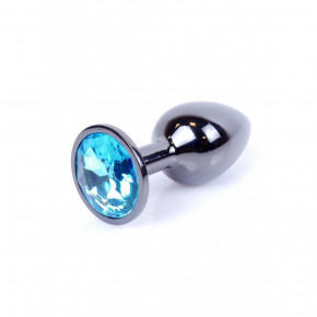 BOSS SERIES | Анальная пробка с камнем Plug-Jewellery Dark Silver PLUG- Light Blue размер S. Цена: 455 грн