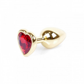 BOSS SERIES | Анальная пробка с камнем Plug-Jewellery Gold Heart PLUG- Red размер S. Цена: 550 грн