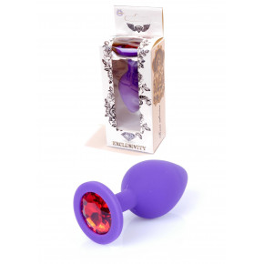 BOSS SERIES | Анальная пробка с камнем Plug-Jewellery Purple Silicon PLUG Medium- Red Diamond размер М. Ціна: 475 грн