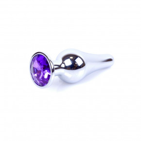 BOSS SERIES | Анальная пробка с камнем Plug-Jewellery Silver BUTT PLUG- Purple. Цена: 495 грн