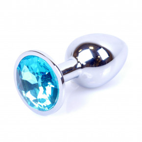 BOSS SERIES | Анальная пробка с камнем Plug-Jewellery Silver PLUG- Light Blue размер S. Цена: 355 грн