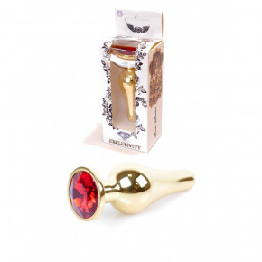 BOSS SERIES | Анальная пробка с красным камнем Plug-Jewellery Gold BUTT PLUG- Red. Цена: 599 грн
