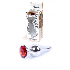 BOSS SERIES | Анальная пробка с красным кристаллом Plug-Jewellery Silver BUTT PLUG- Red. Цена: 495 грн