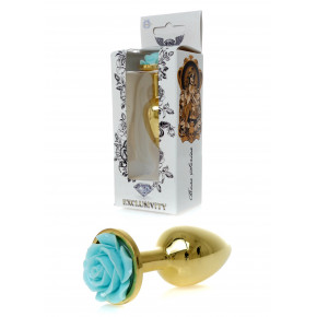 BOSS SERIES | Анальна троянда з блакитною трояндою Plug-Jewellery Gold PLUG ROSE-Light Blue. Ціна: 475 грн